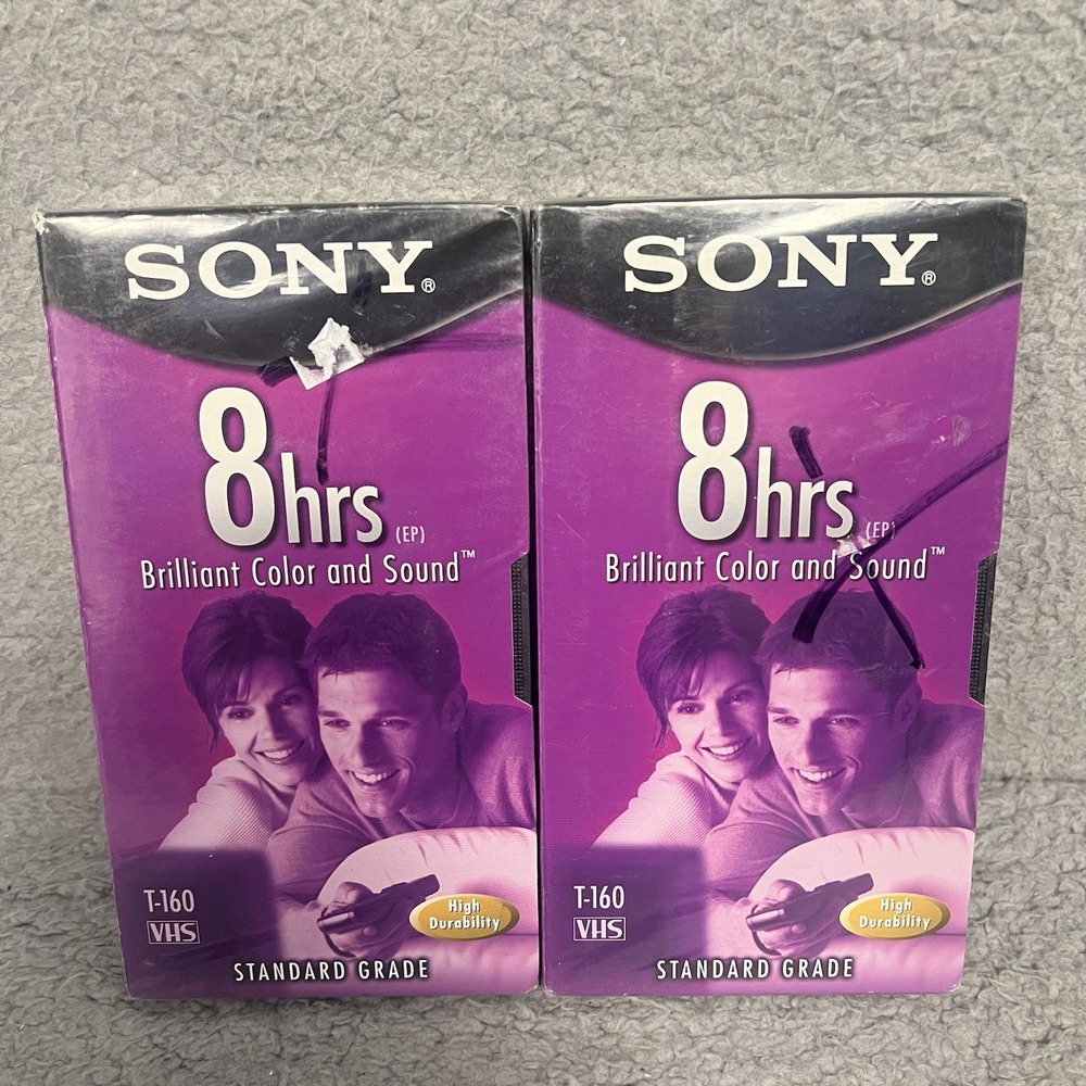 NIB Sony Blank Video Tapes T-160 VHS VL/WA 8 Hours Standard Grade *Sealed